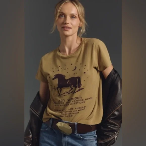 ‼️RARE‼️🎸MOTHER🎸🔥NWOT🔥The Lil Goodie Goodie Graphic Tee in Lady Wonder— M - Picture 1 of 16